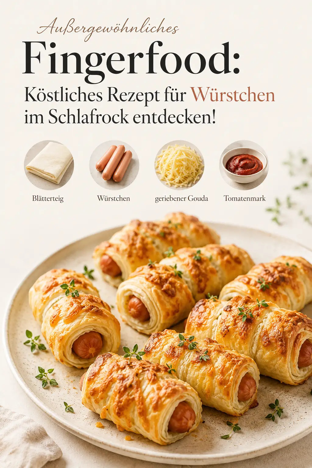 Außergewöhnliches Fingerfood: Köstliches Rezept für Würstchen im Schlafrock entdecken!