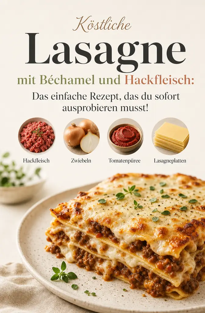 Köstliche Lasagne mit Béchamel und Hackfleisch: Das einfache Rezept, das du sofort ausprobieren musst!