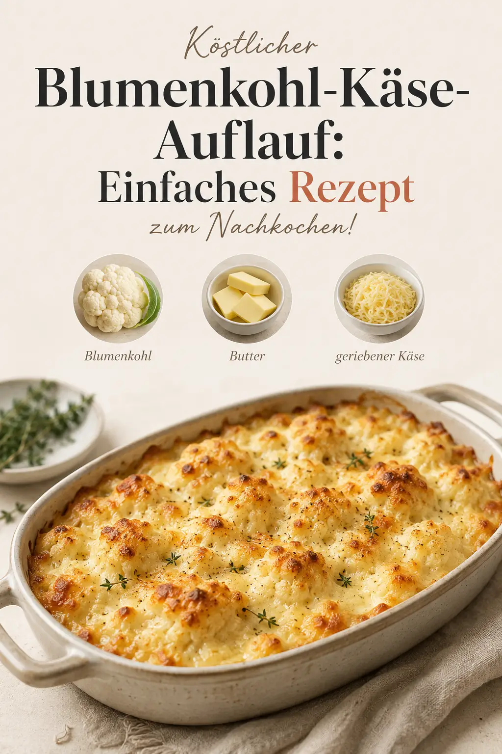 Köstlicher Blumenkohl-Käse-Auflauf: Einfaches Rezept zum Nachkochen!