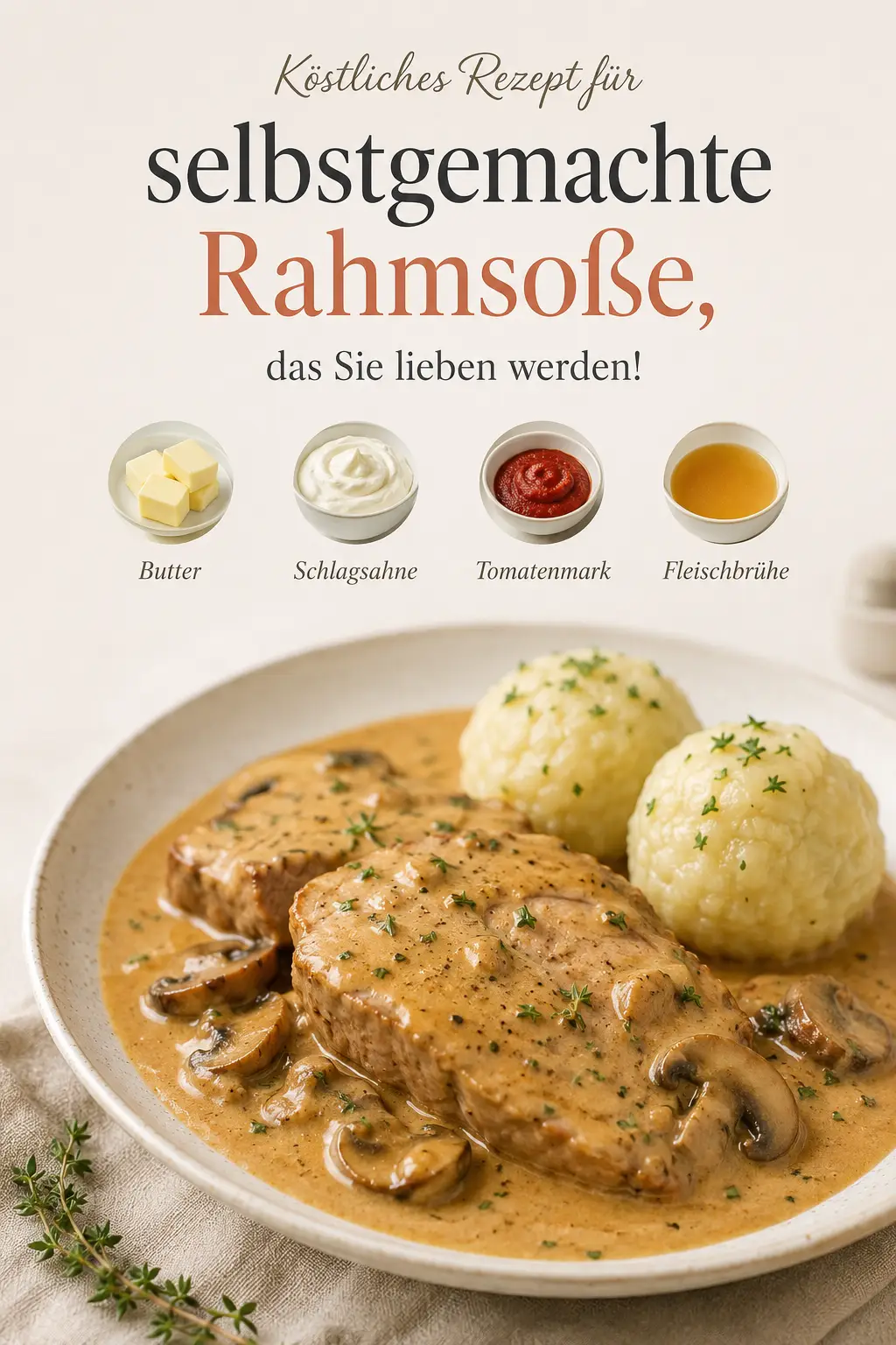 Köstliches Rezept für selbstgemachte Rahmsoße, das Sie lieben werden!