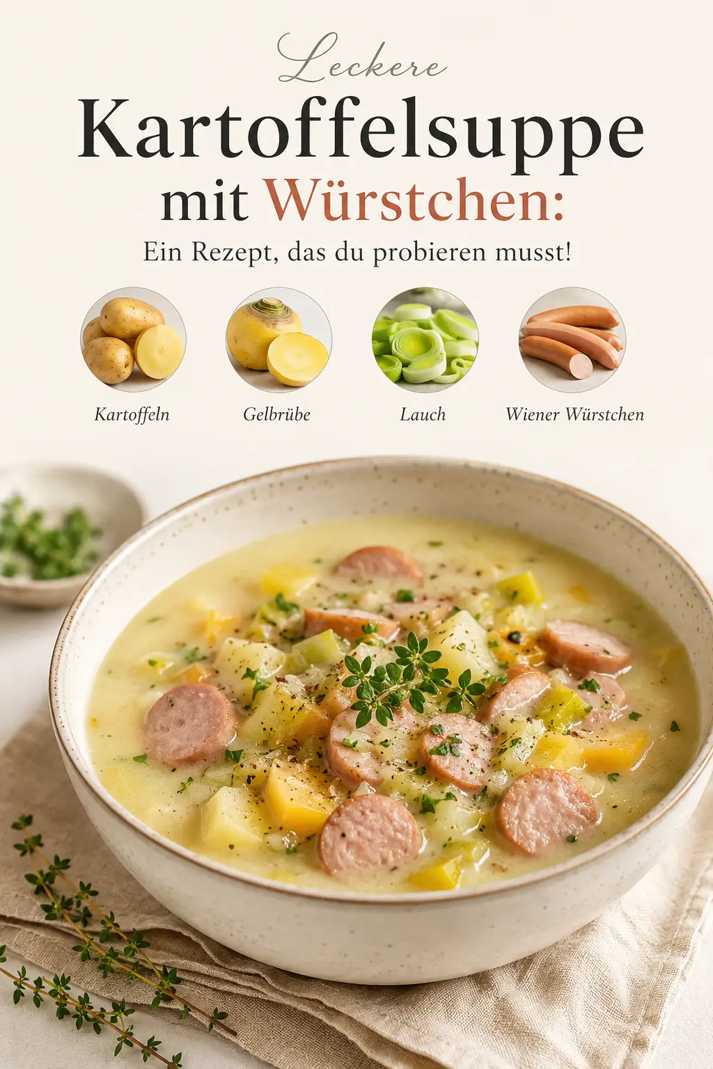 Leckere Kartoffelsuppe mit Würstchen: Ein Rezept, das du probieren musst!