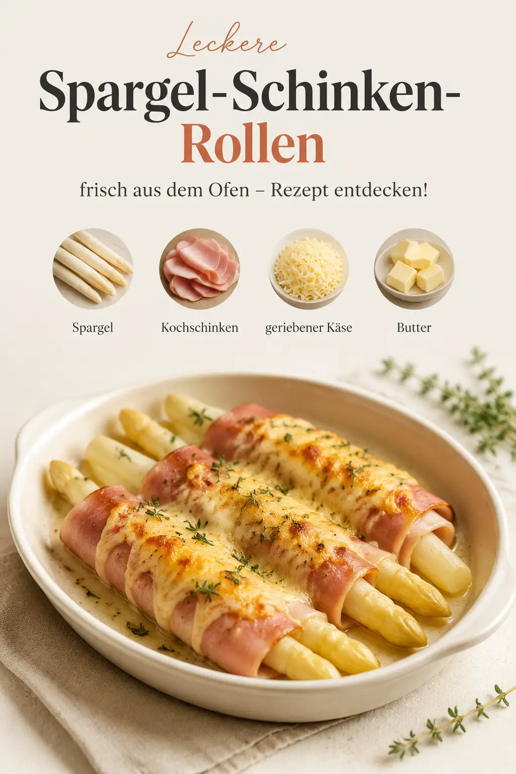 Leckere Spargel-Schinken-Rollen frisch aus dem Ofen – Rezept entdecken!