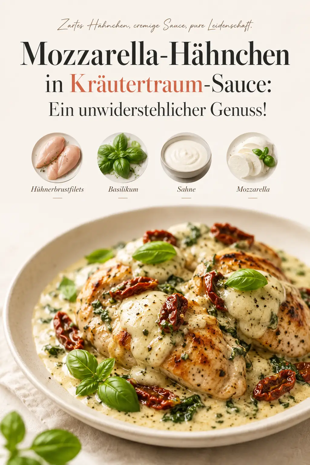Mozzarella-Hähnchen in Kräutertraum-Sauce: Ein unwiderstehlicher Genuss!