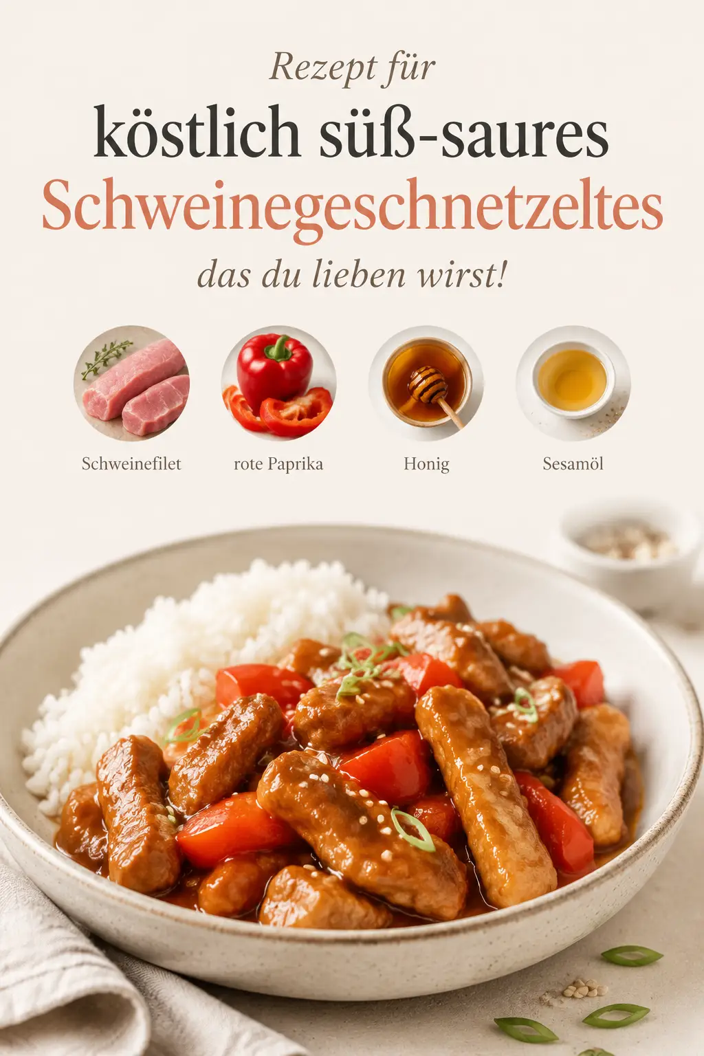Rezept für köstlich süß-saures Schweinegeschnetzeltes, das du lieben wirst!