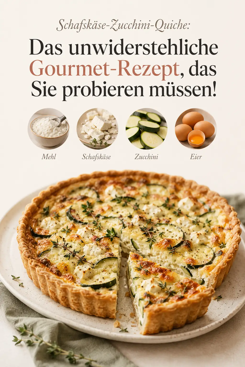 Schafskäse-Zucchini-Quiche: Das unwiderstehliche Gourmet-Rezept, das Sie probieren müssen!