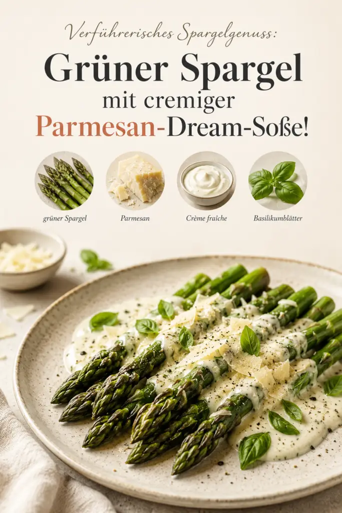 Verführerisches Spargelgenuss: Grüner Spargel mit cremiger Parmesan-Dream-Soße!