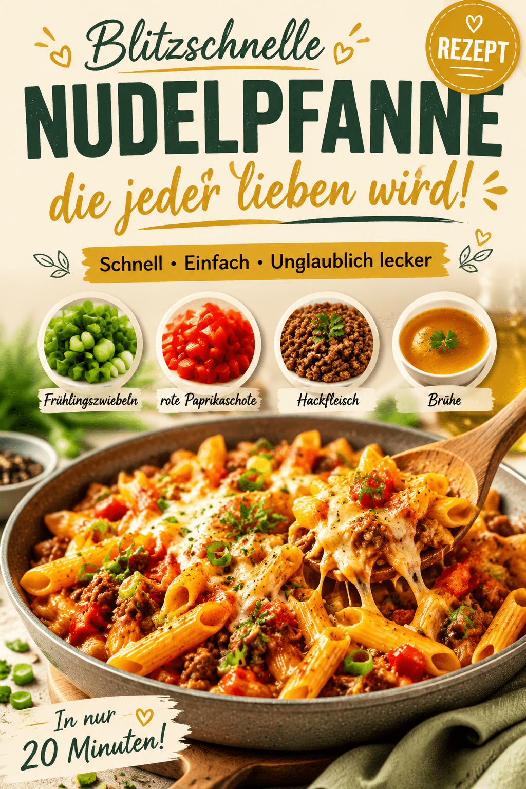 Blitzschnelle Nudelpfanne, die jeder lieben wird!