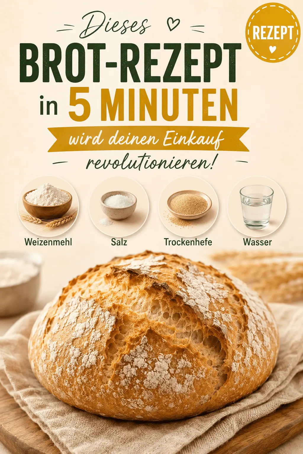 Dieses Brot-Rezept in 5 Minuten wird deinen Einkauf revolutionieren!