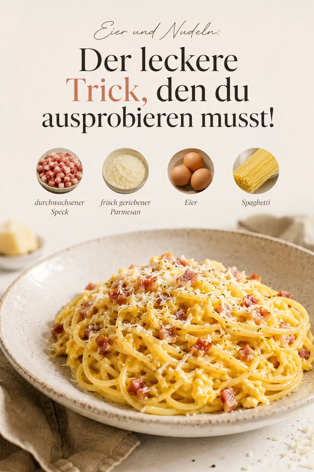 Eier und Nudeln: Der leckere Trick, den du ausprobieren musst!