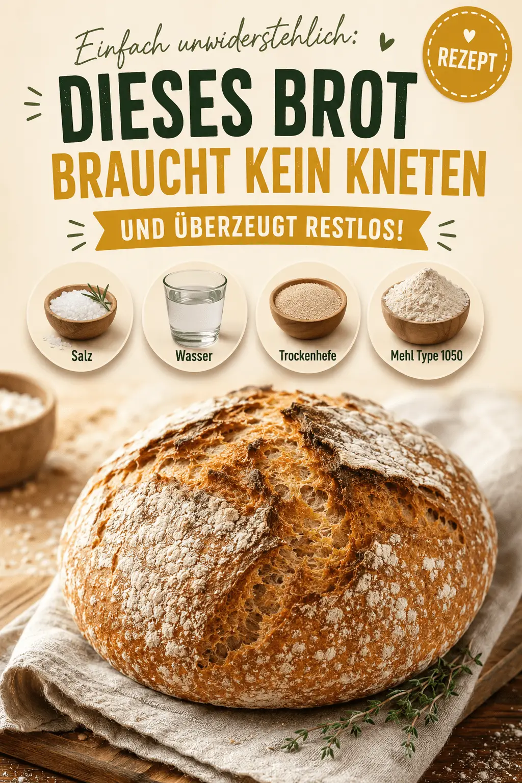 Einfach unwiderstehlich: Dieses Brot braucht kein Kneten und überzeugt restlos!