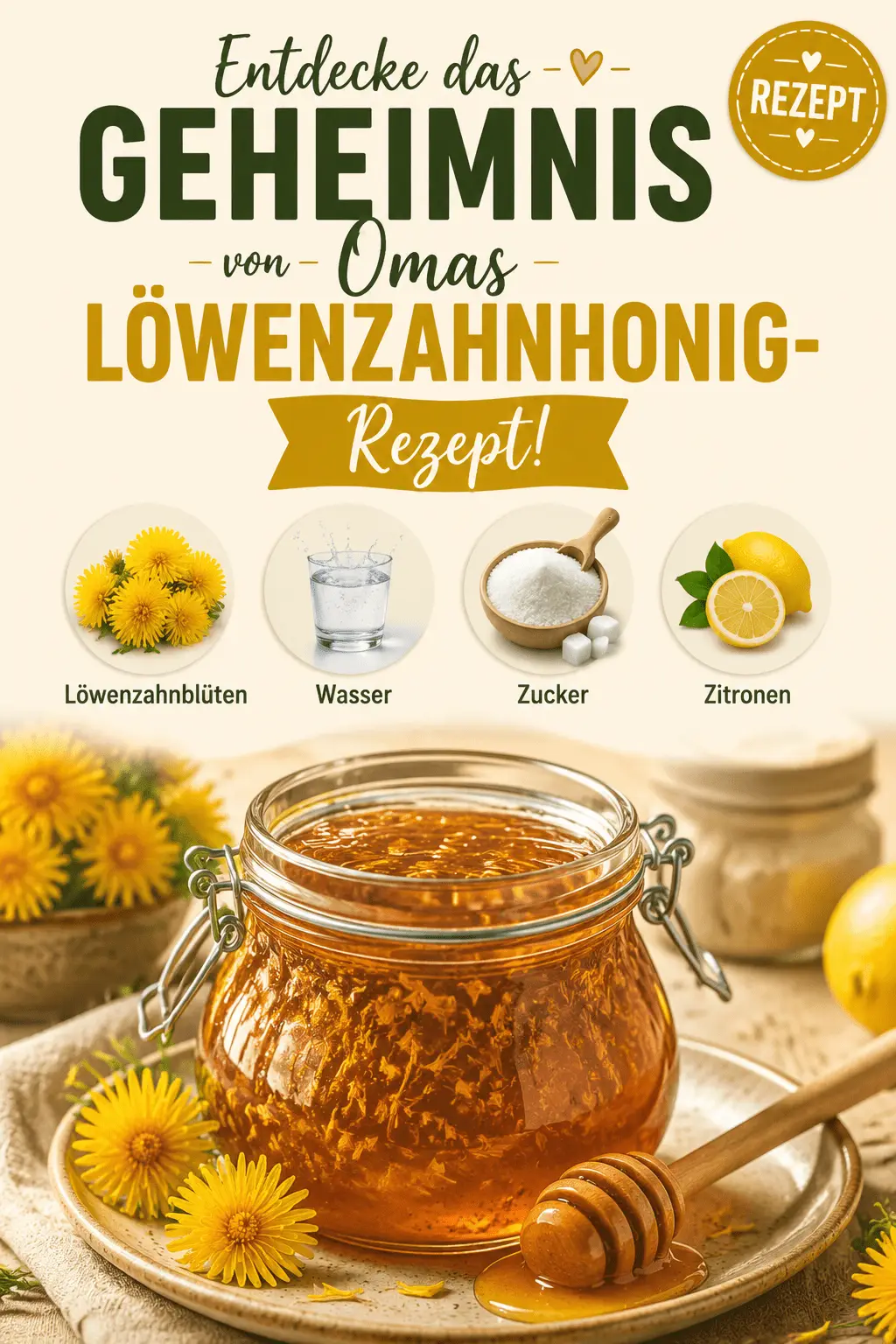 Entdecke das Geheimnis von Omas Löwenzahnhonig-Rezept!