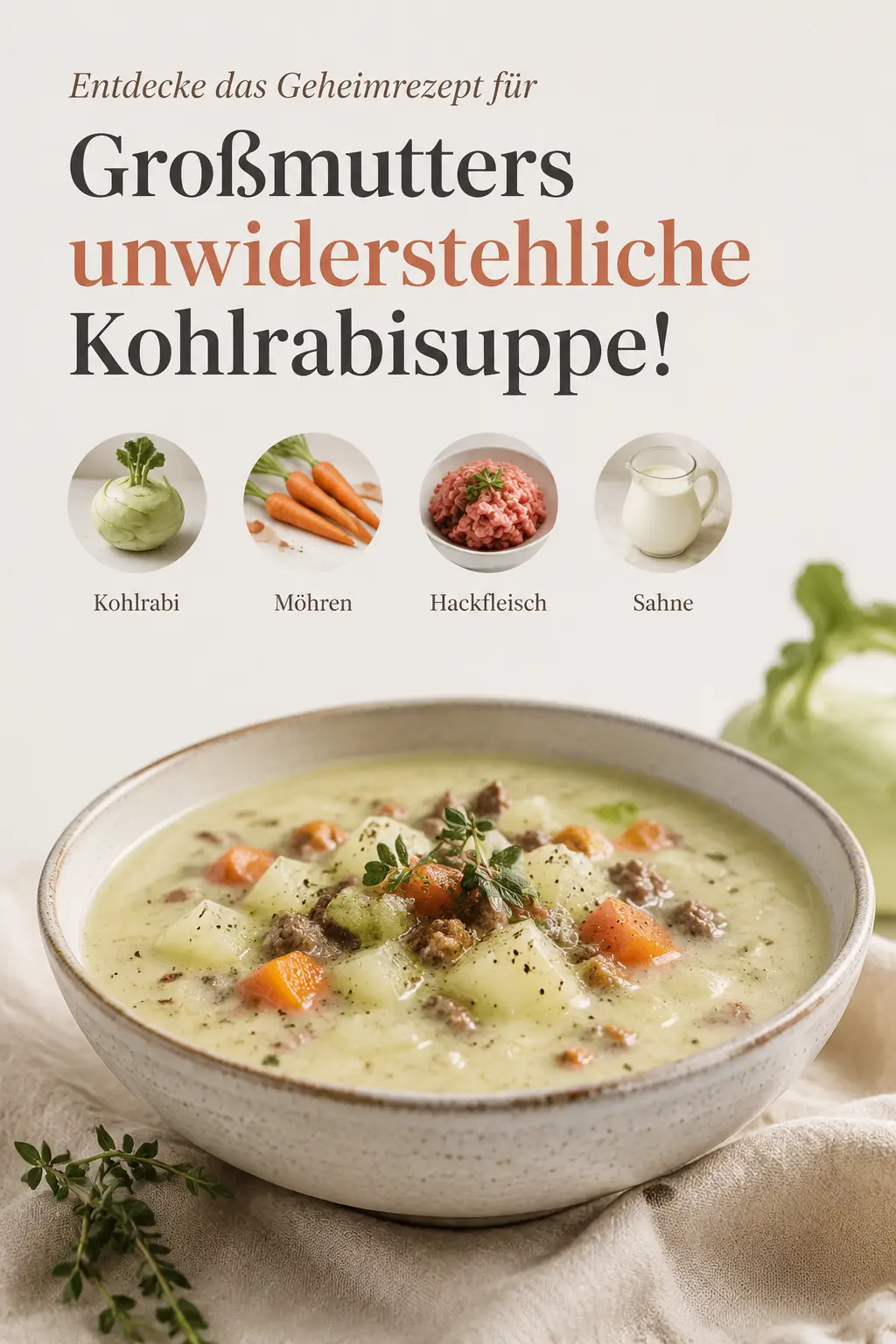 Entdecke das Geheimrezept für Großmutters unwiderstehliche Kohlrabisuppe!