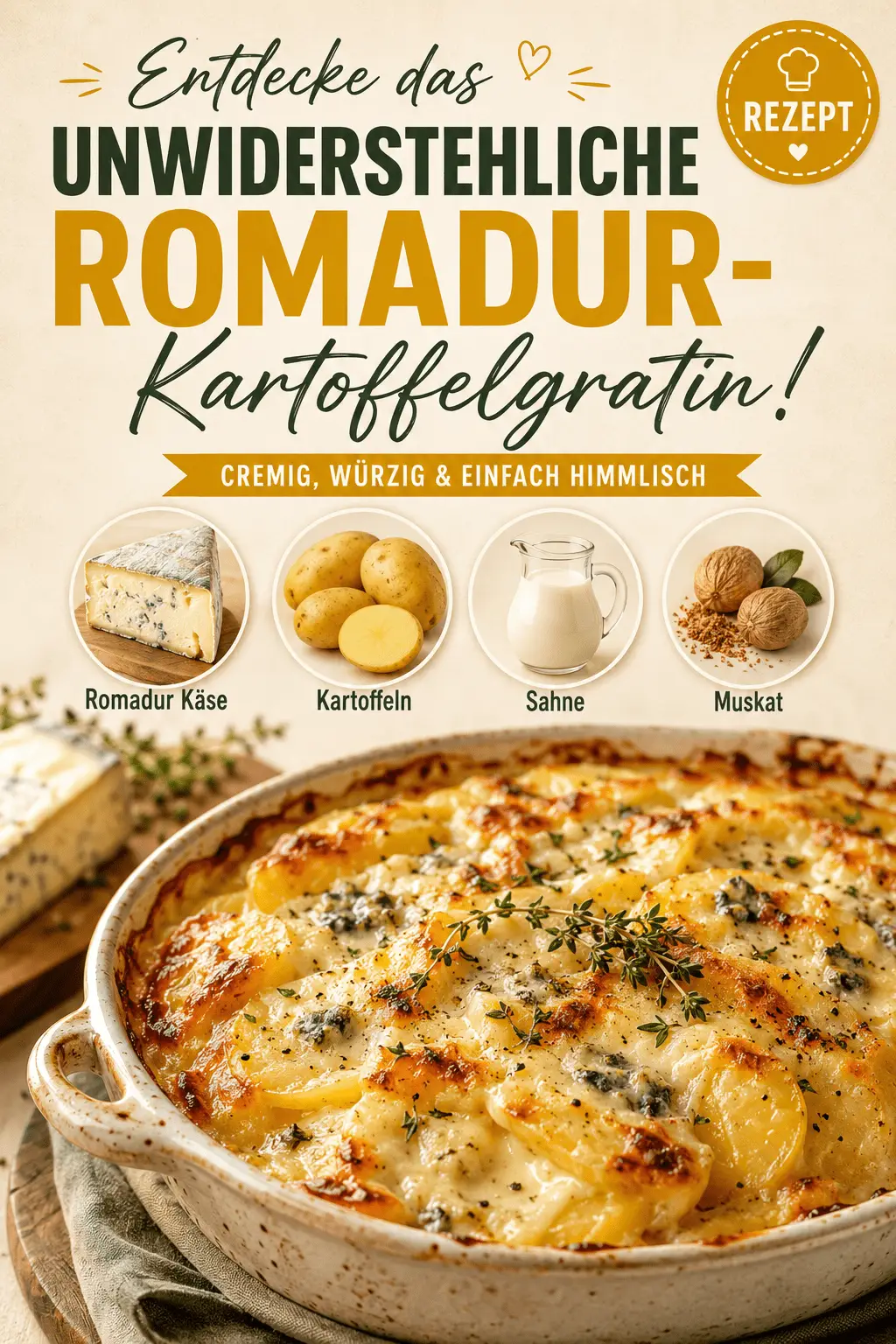 Entdecke das unwiderstehliche Romadur-Kartoffelgratin!