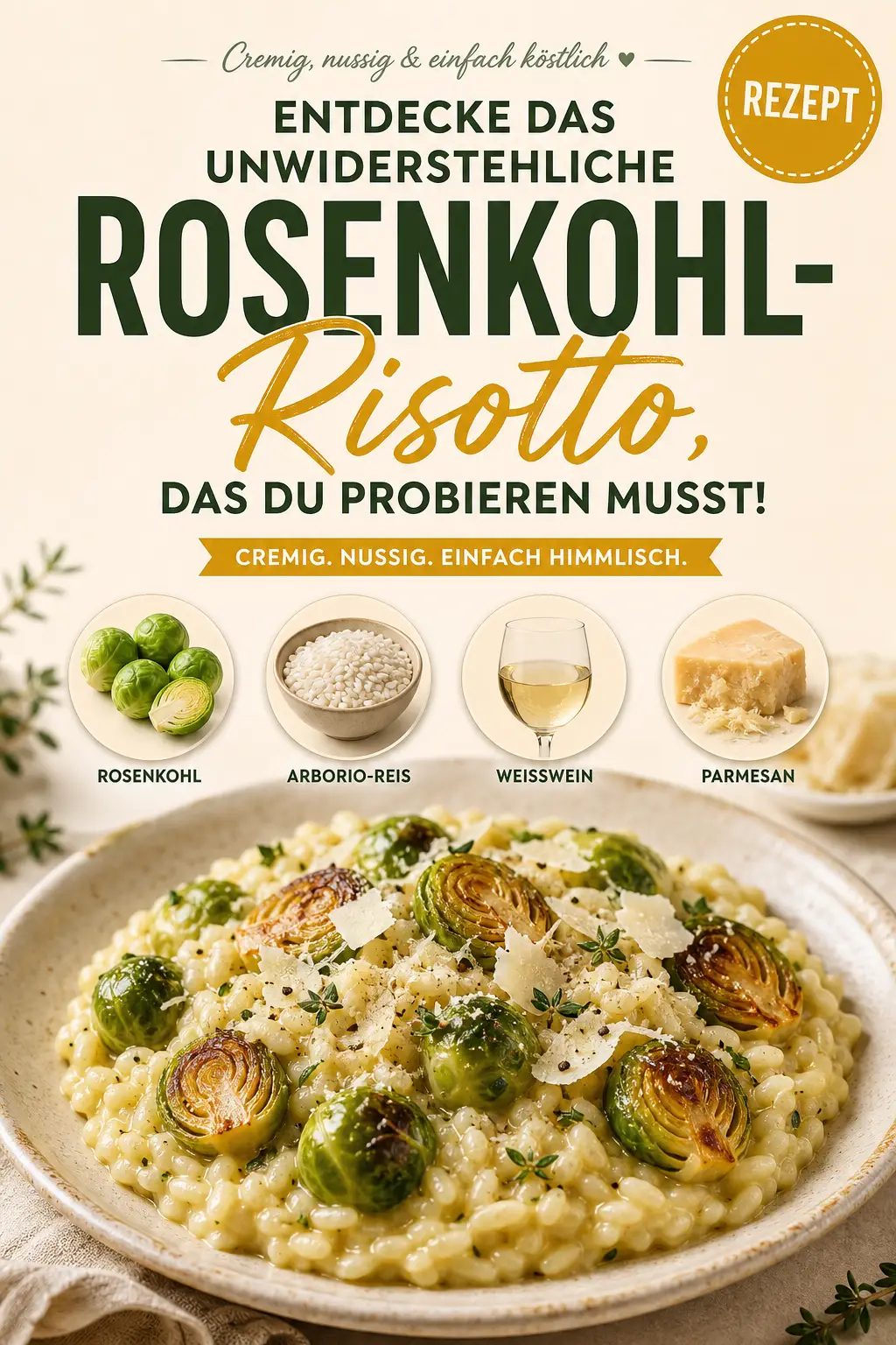 Entdecke das unwiderstehliche Rosenkohl-Risotto, das du probieren musst!