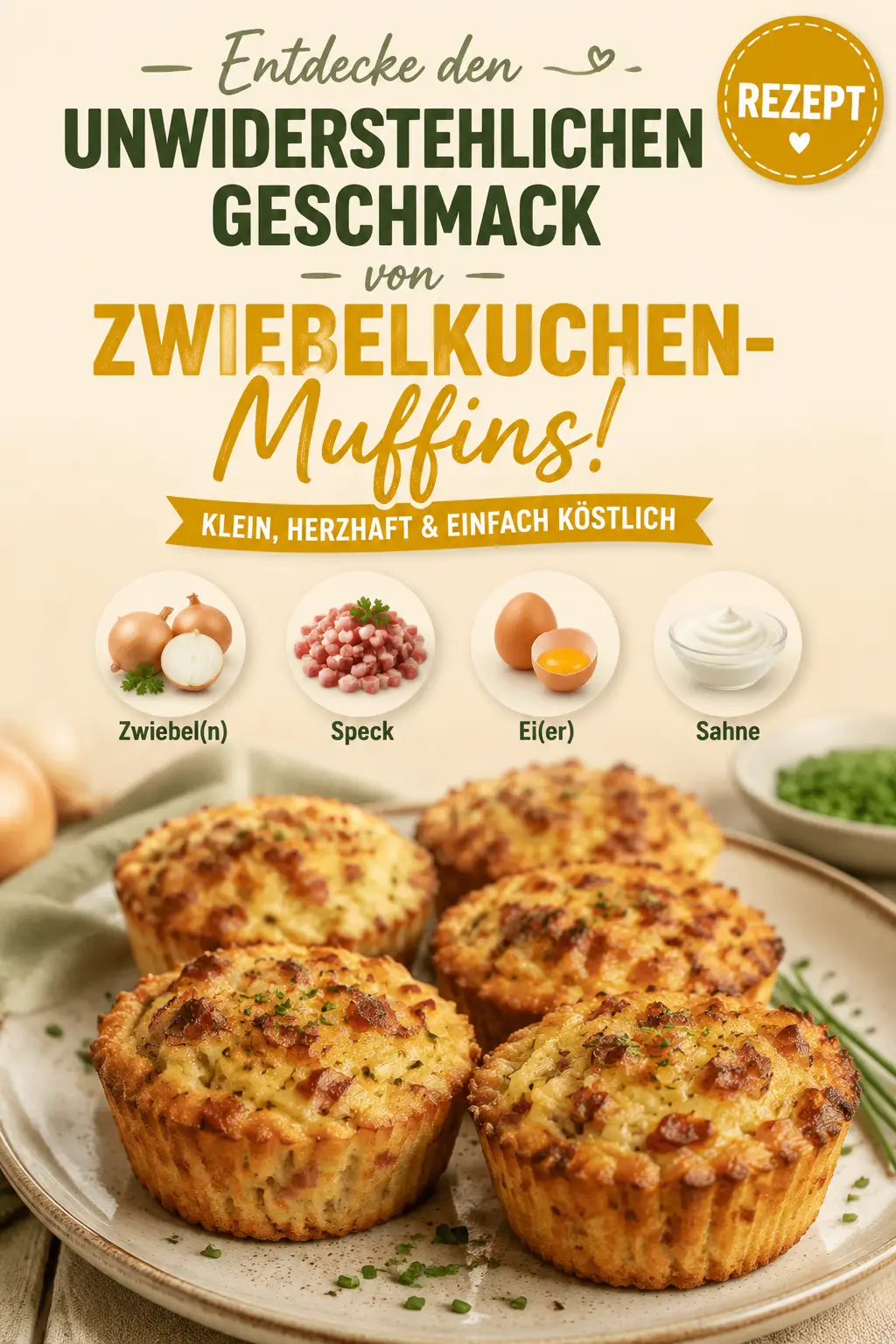 Entdecke den unwiderstehlichen Geschmack von Zwiebelkuchen-Muffins!