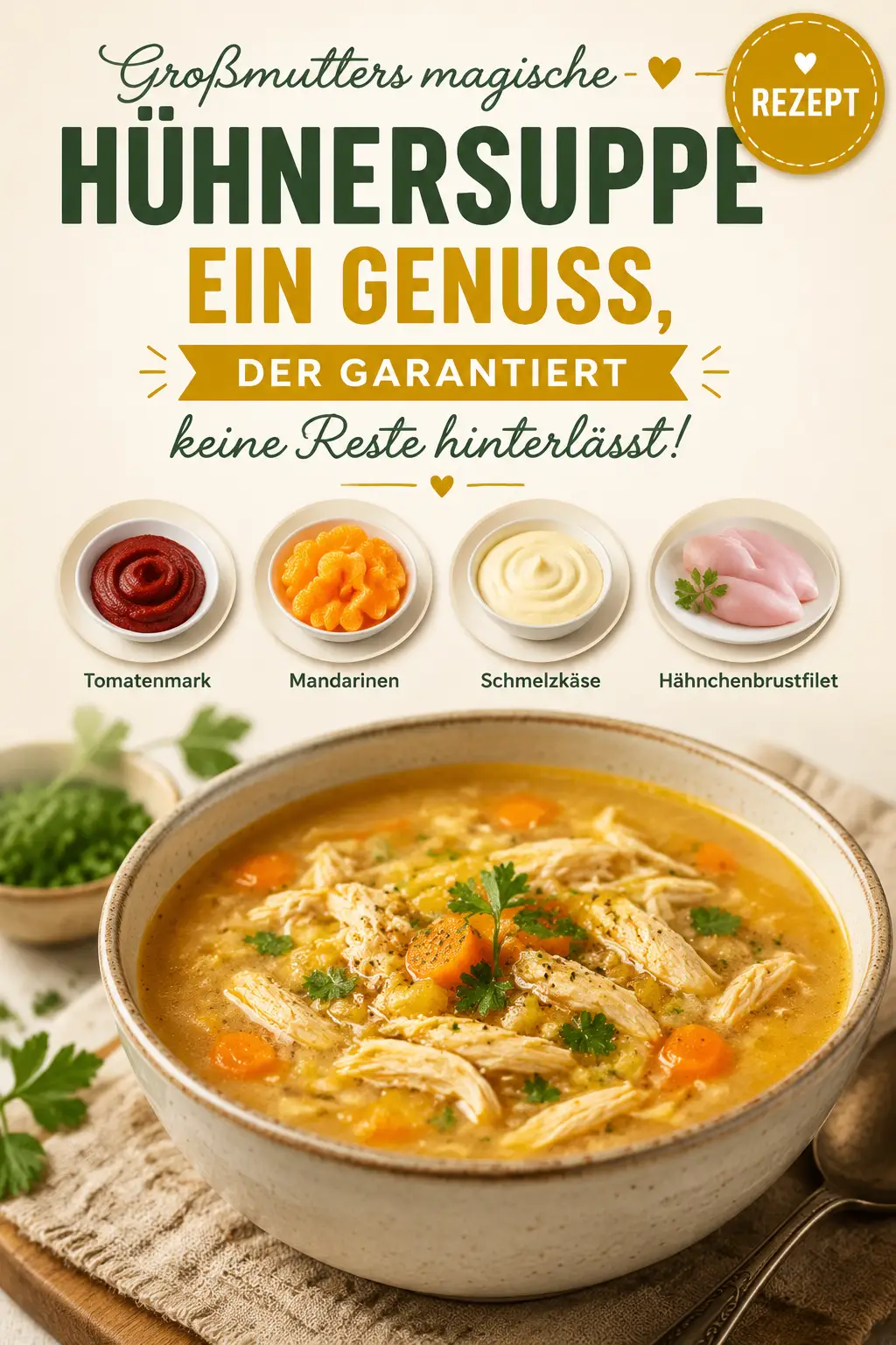 Großmutters magische Hühnersuppe – Ein Genuss, der garantiert keine Reste hinterlässt!