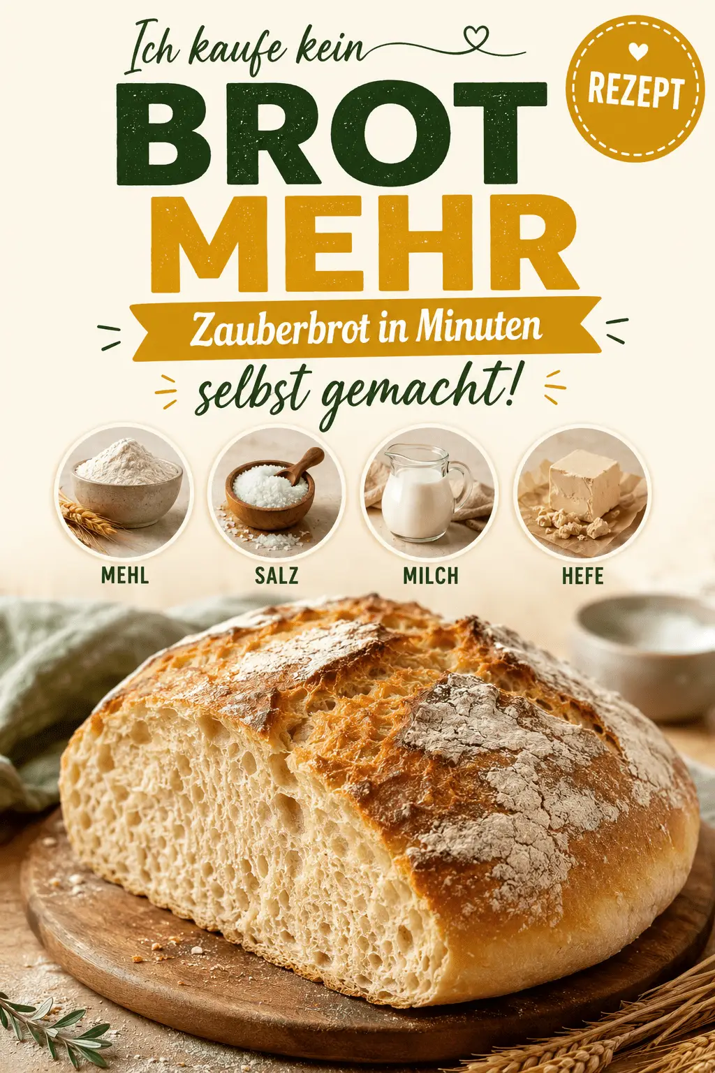 Ich kaufe kein Brot mehr - Zauberbrot in Minuten selbst gemacht!