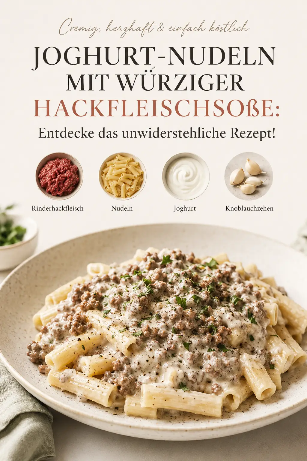 Joghurt-Nudeln mit würziger Hackfleischsoße: Entdecke das unwiderstehliche Rezept!