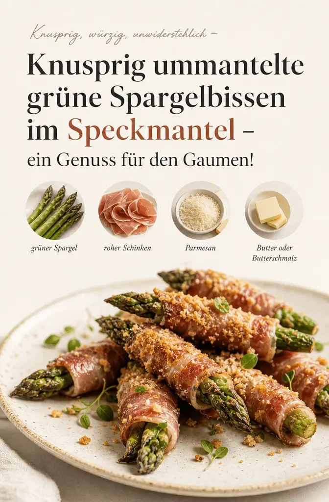 Knusprig ummantelte grüne Spargelbissen im Speckmantel – ein Genuss für den Gaumen!