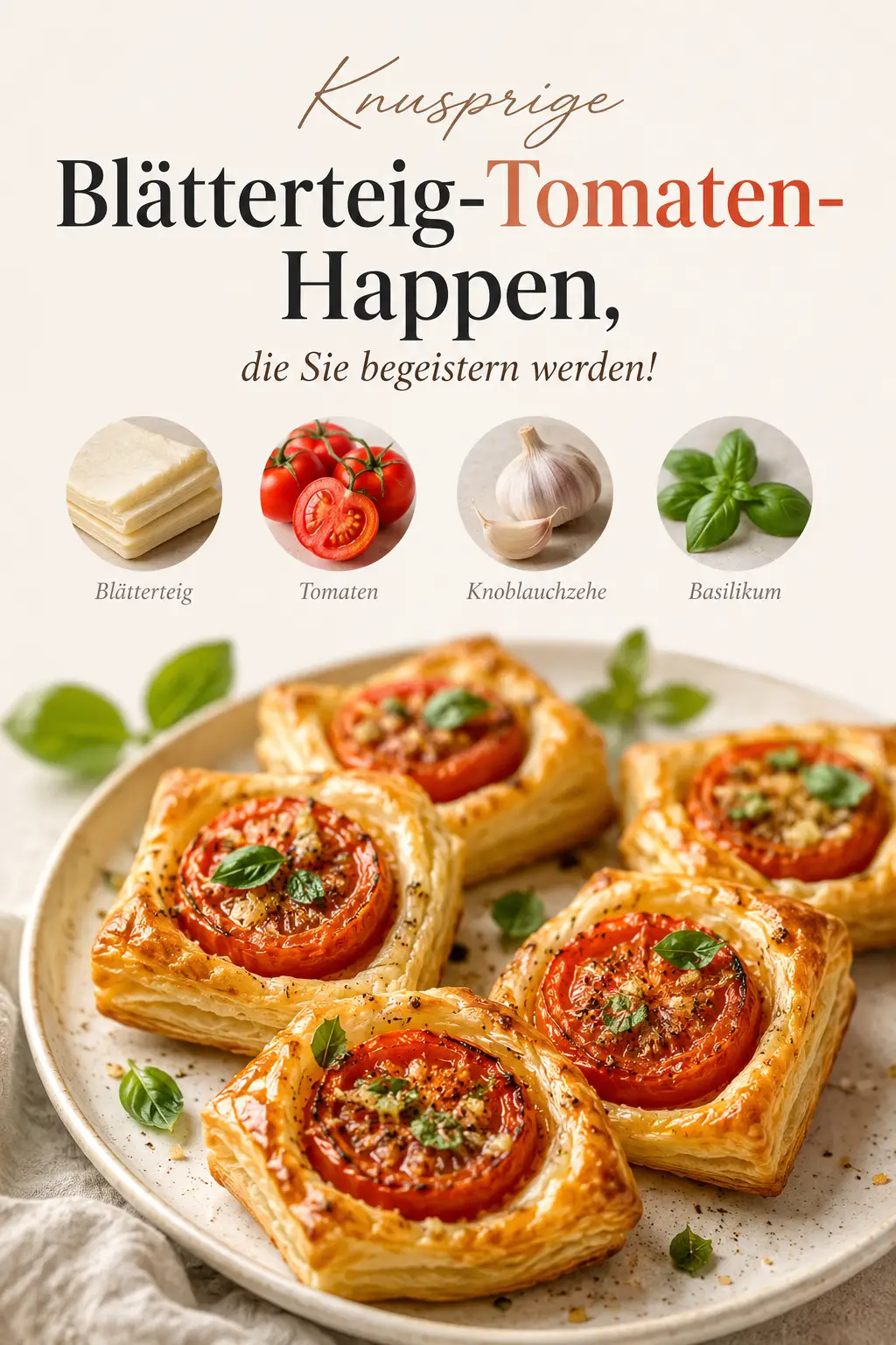 Knusprige Blätterteig-Tomaten-Happen, die Sie begeistern werden!