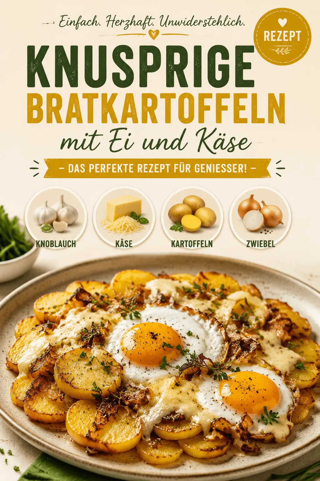 Knusprige Bratkartoffeln mit Ei und Käse – Das perfekte Rezept für Genießer!
