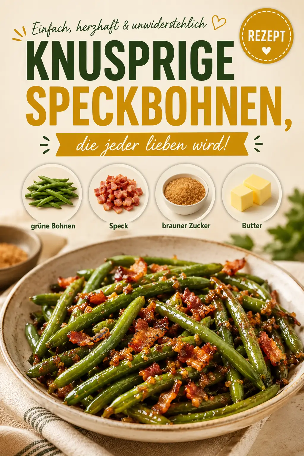 Knusprige Speckbohnen, die jeder lieben wird!