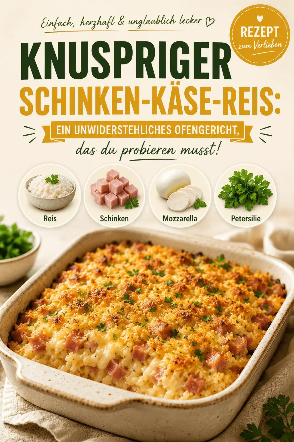 Knuspriger Schinken-Käse-Reis: Ein unwiderstehliches Ofengericht, das du probieren musst!