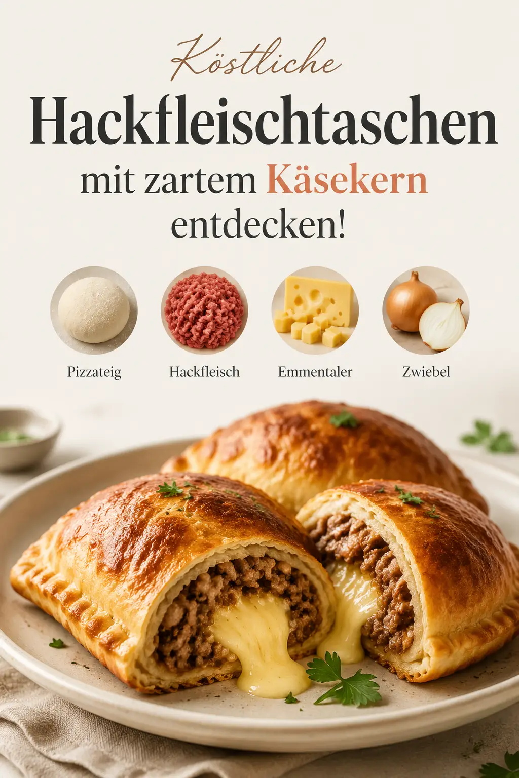Köstliche Hackfleischtaschen mit zartem Käsekern entdecken!