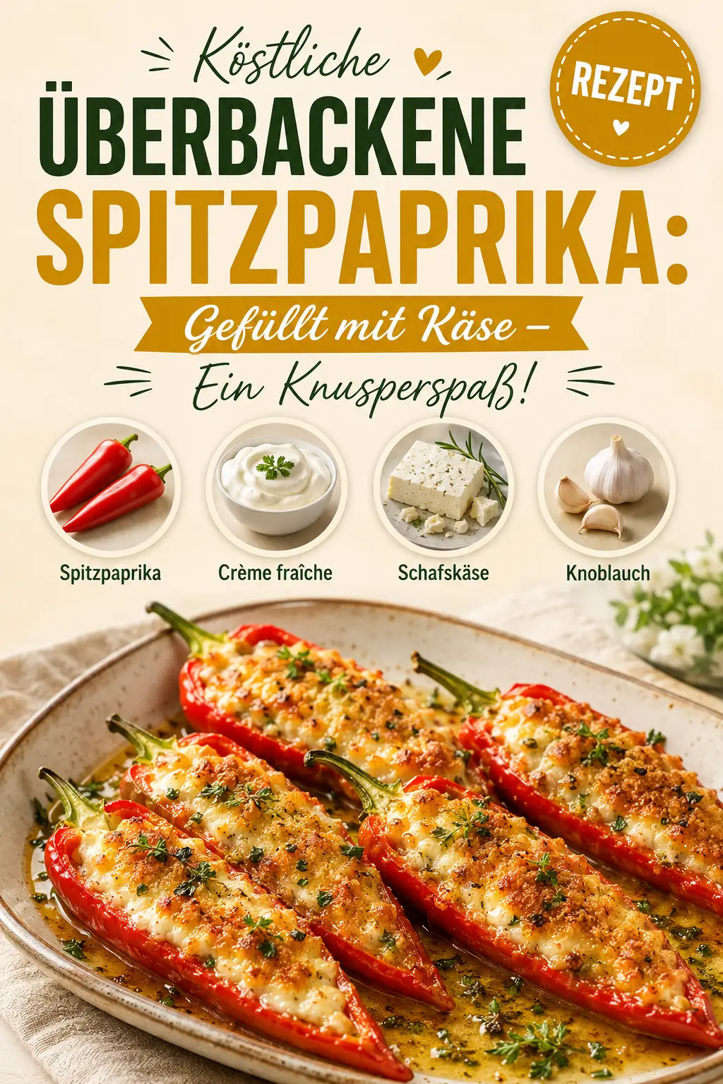 Köstliche Überbackene Spitzpaprika: Gefüllt mit Käse - Ein Knusperspaß!