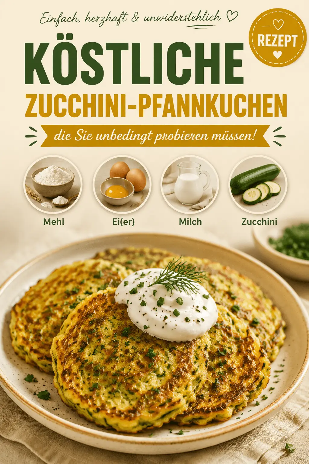 Köstliche Zucchini-Pfannkuchen, die Sie unbedingt probieren müssen!
