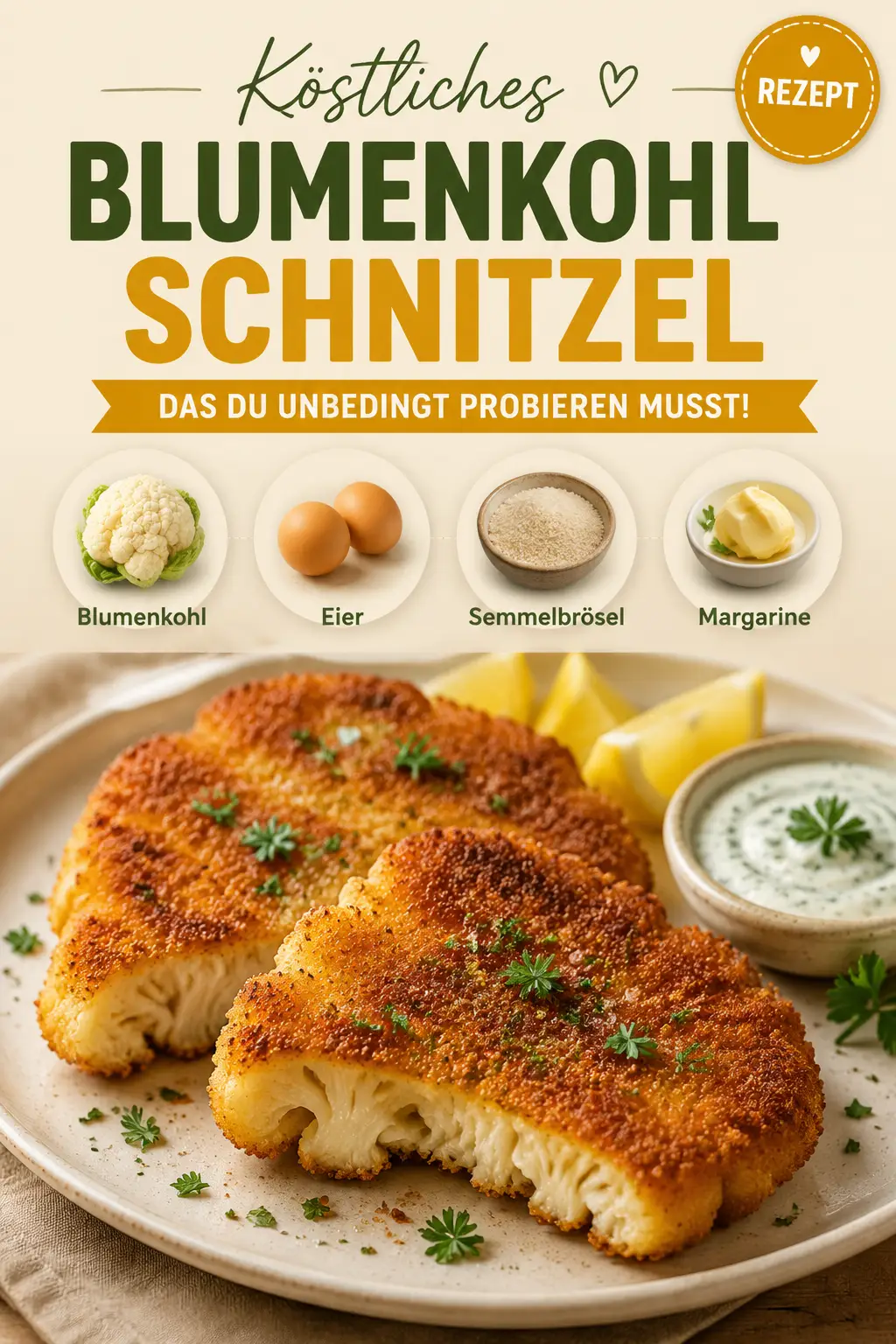 Köstliches Blumenkohlschnitzel, das du unbedingt probieren musst!