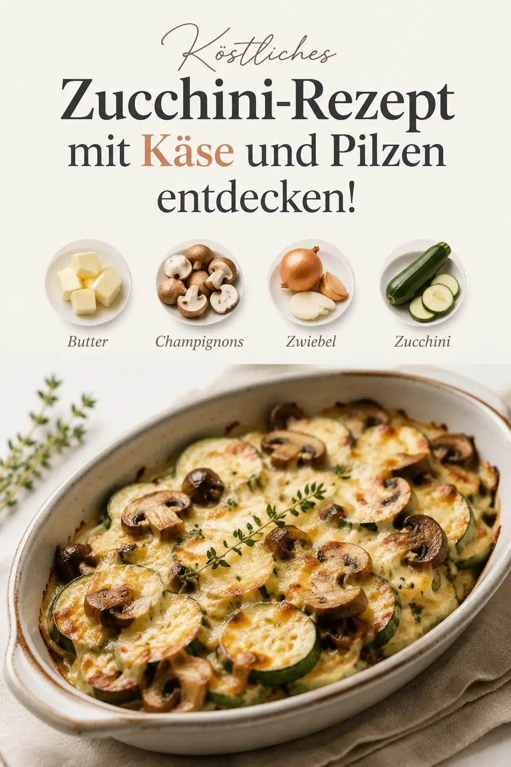 Köstliches Zucchini-Rezept mit Käse und Pilzen entdecken!