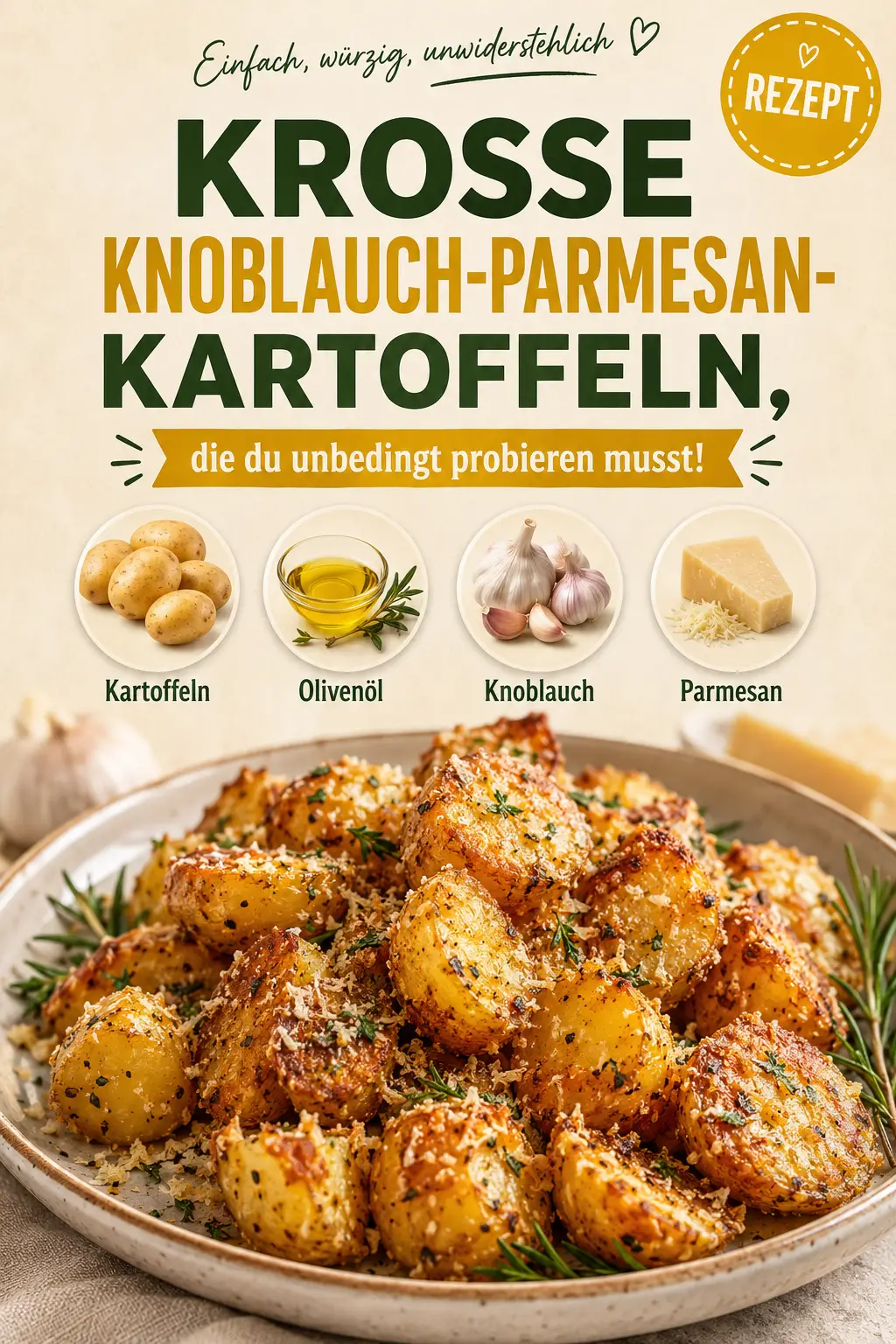 Krosse Knoblauch-Parmesan-Kartoffeln, die du unbedingt probieren musst!
