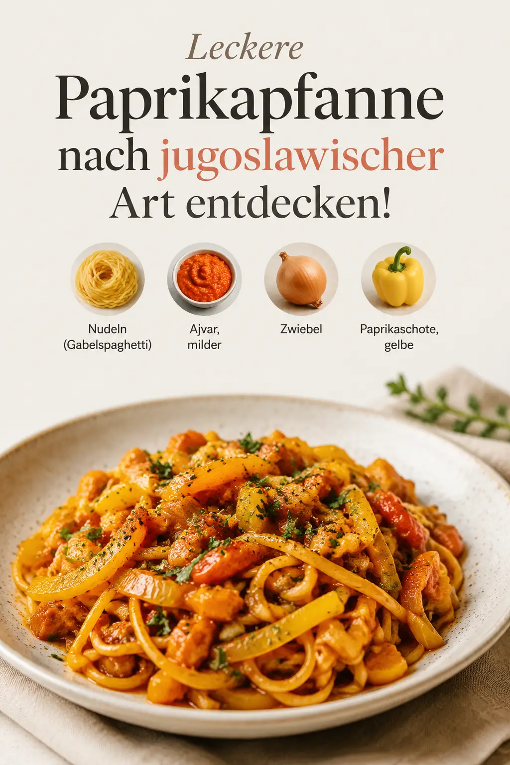 Leckere Paprikapfanne nach jugoslawischer Art entdecken!