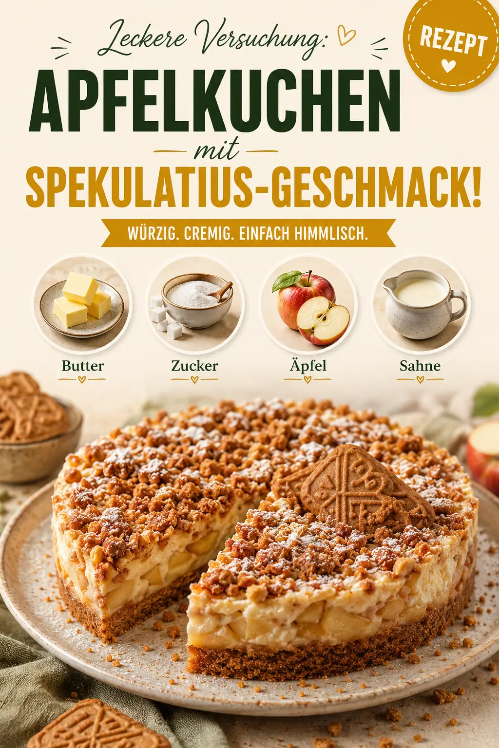 Leckere Versuchung: Apfelkuchen mit Spekulatius-Geschmack!