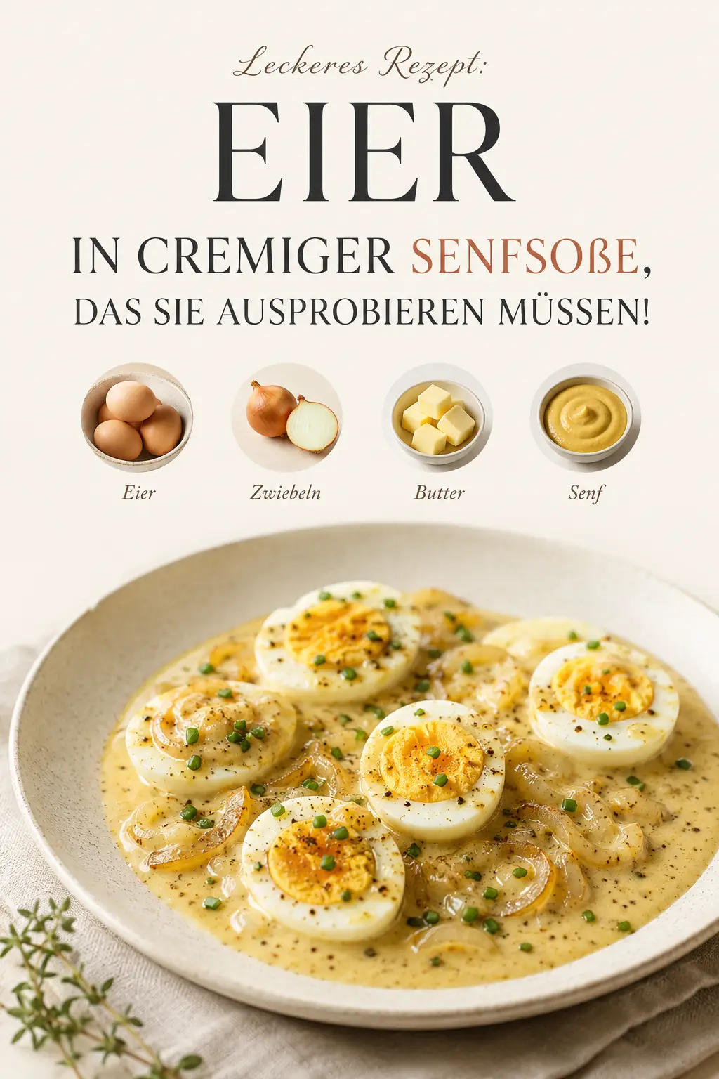 Leckeres Rezept: Eier in cremiger Senfsoße, das Sie ausprobieren müssen!