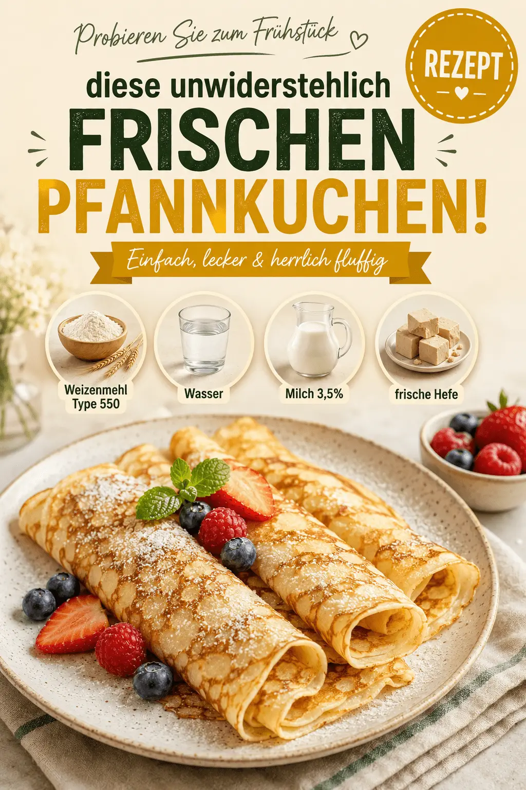 Probieren Sie zum Frühstück diese unwiderstehlich frischen Pfannkuchen!