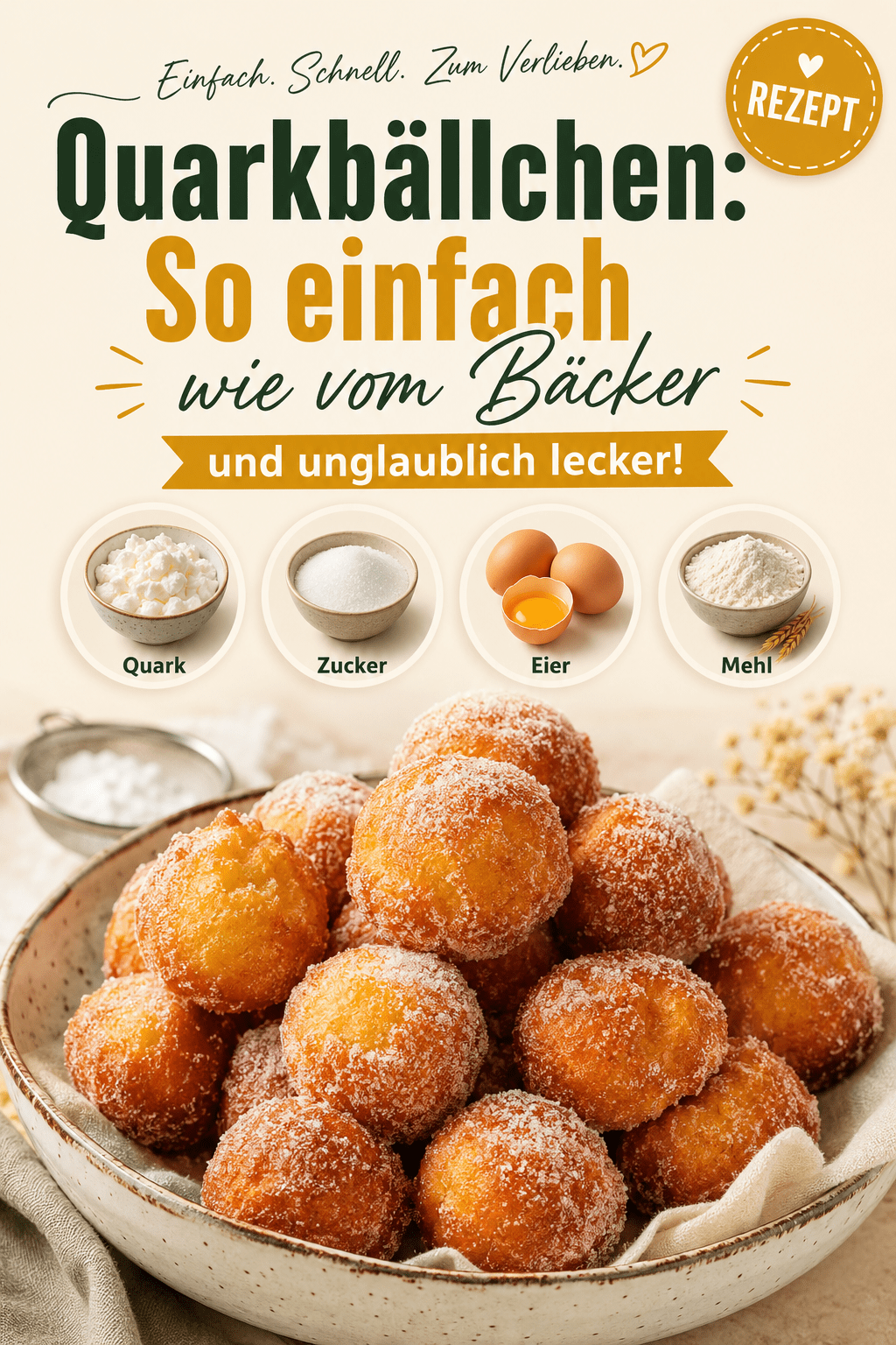 Quarkbällchen: So einfach wie vom Bäcker und unglaublich lecker!
