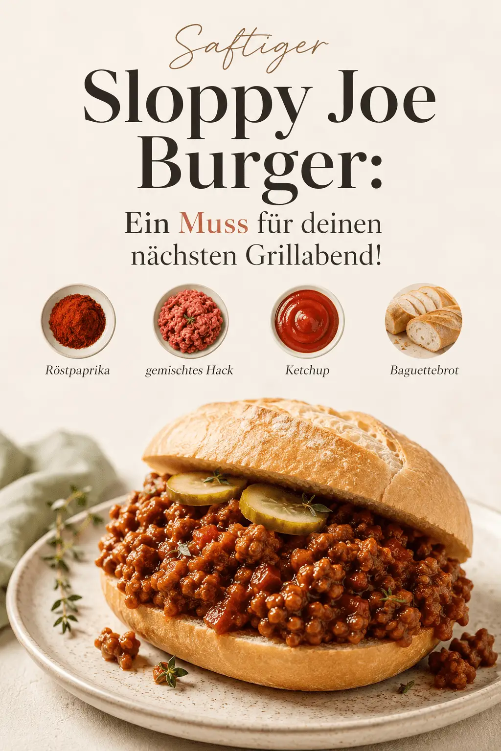 Saftiger Sloppy Joe Burger: Ein Muss für deinen nächsten Grillabend!