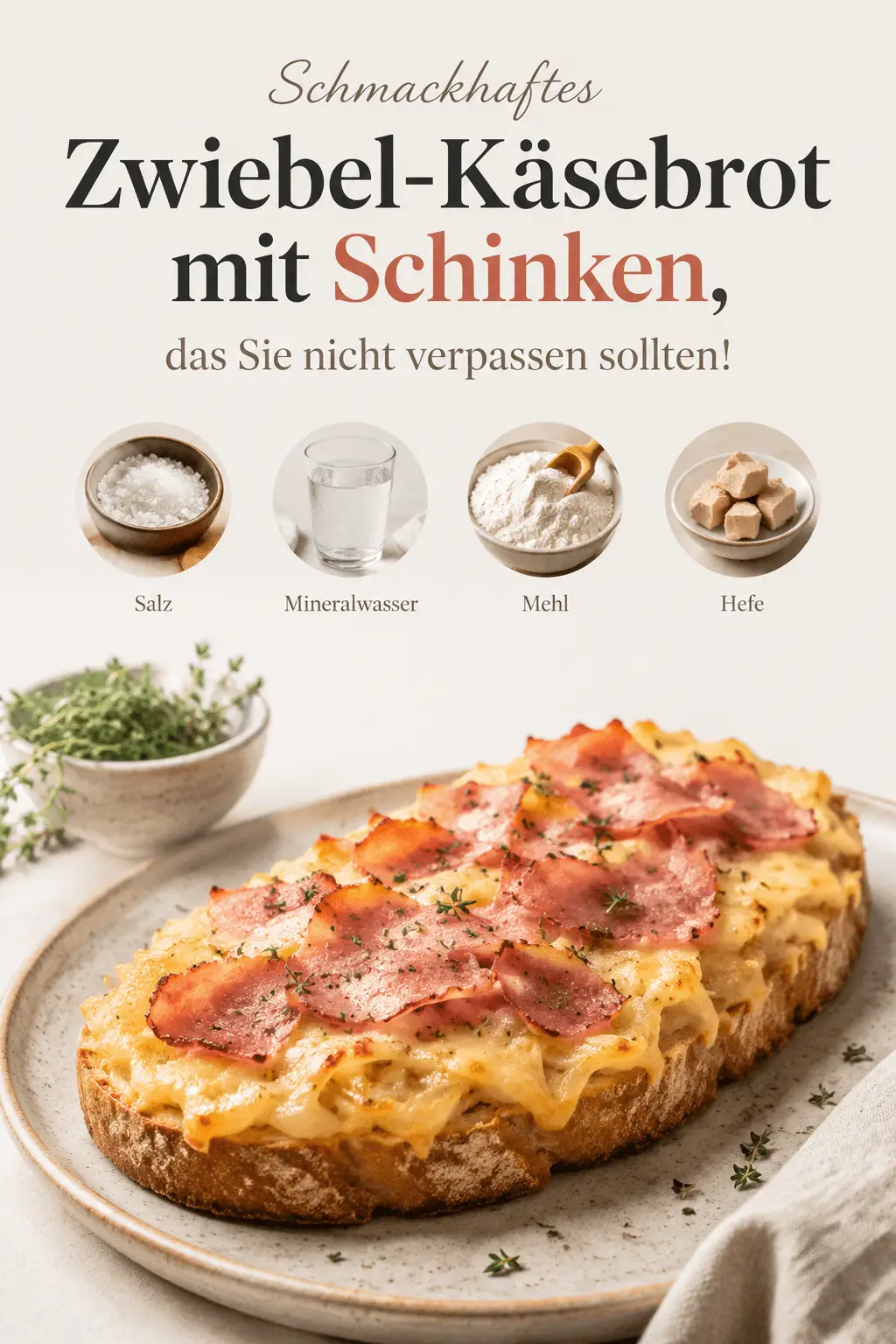 Schmackhaftes Zwiebel-Käsebrot mit Schinken, das Sie nicht verpassen sollten!