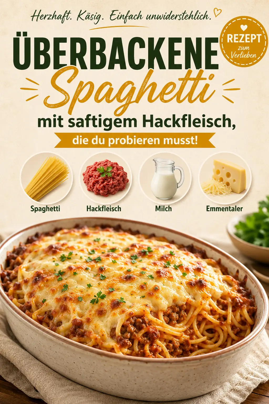 Überbackene Spaghetti mit saftigem Hackfleisch, die du probieren musst!