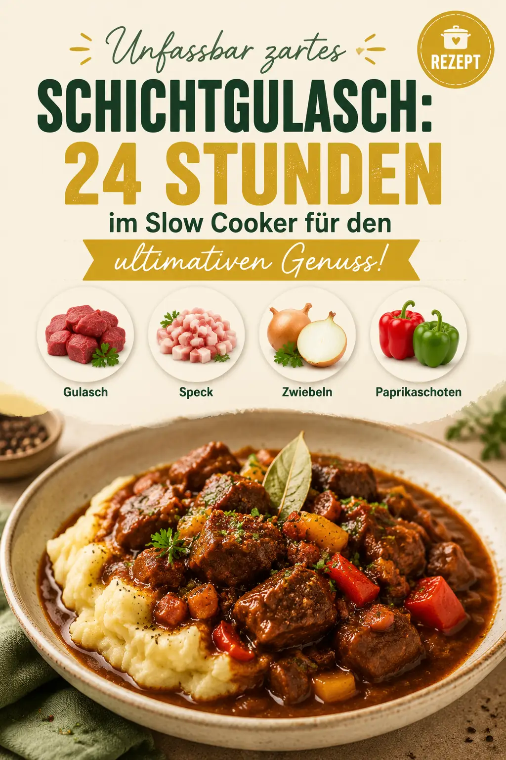 Unfassbar zartes Schichtgulasch: 24 Stunden im Slow Cooker für den ultimativen Genuss!