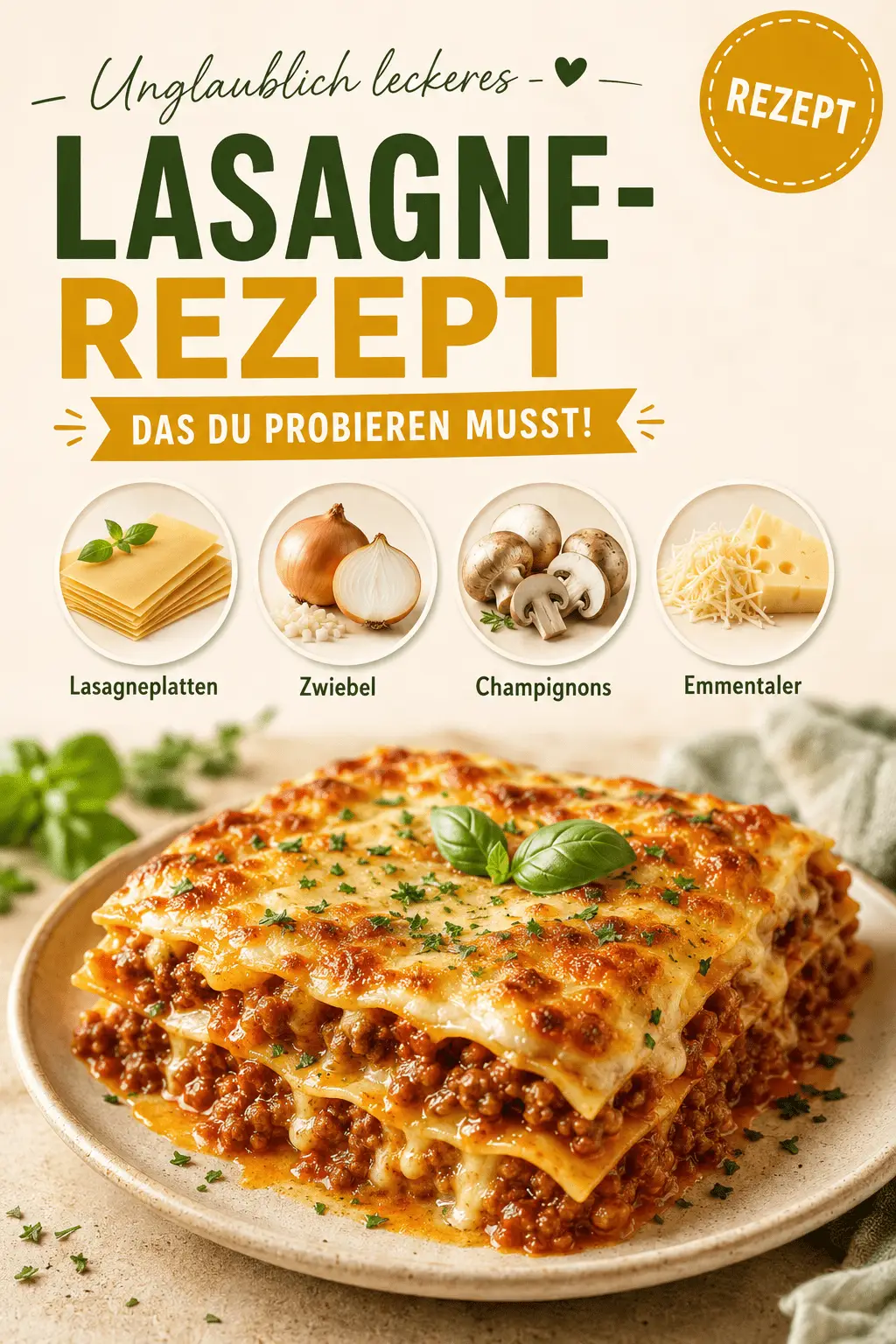 Unglaublich leckeres Lasagne-Rezept, das du probieren musst!