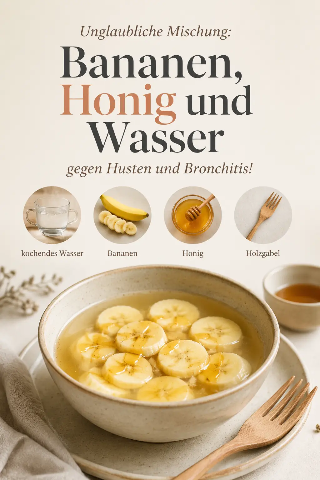 Unglaubliche Mischung: Bananen, Honig und Wasser gegen Husten und Bronchitis!