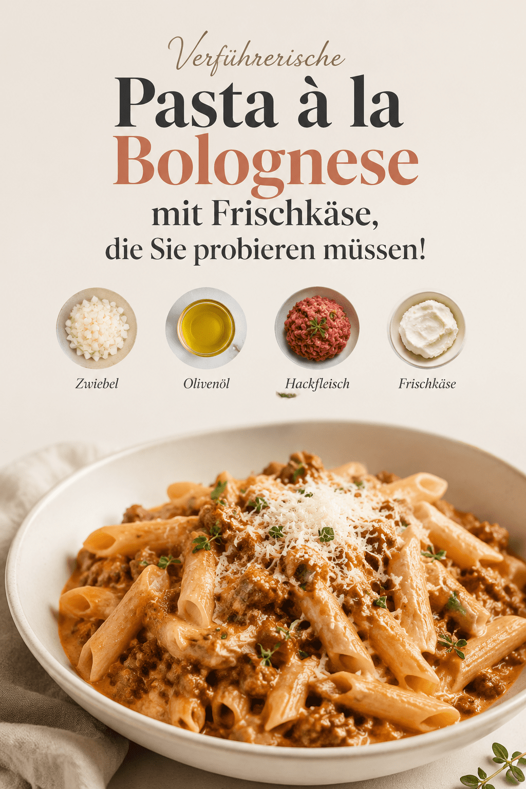 Verführerische Pasta à la Bolognese mit Frischkäse, die Sie probieren müssen!