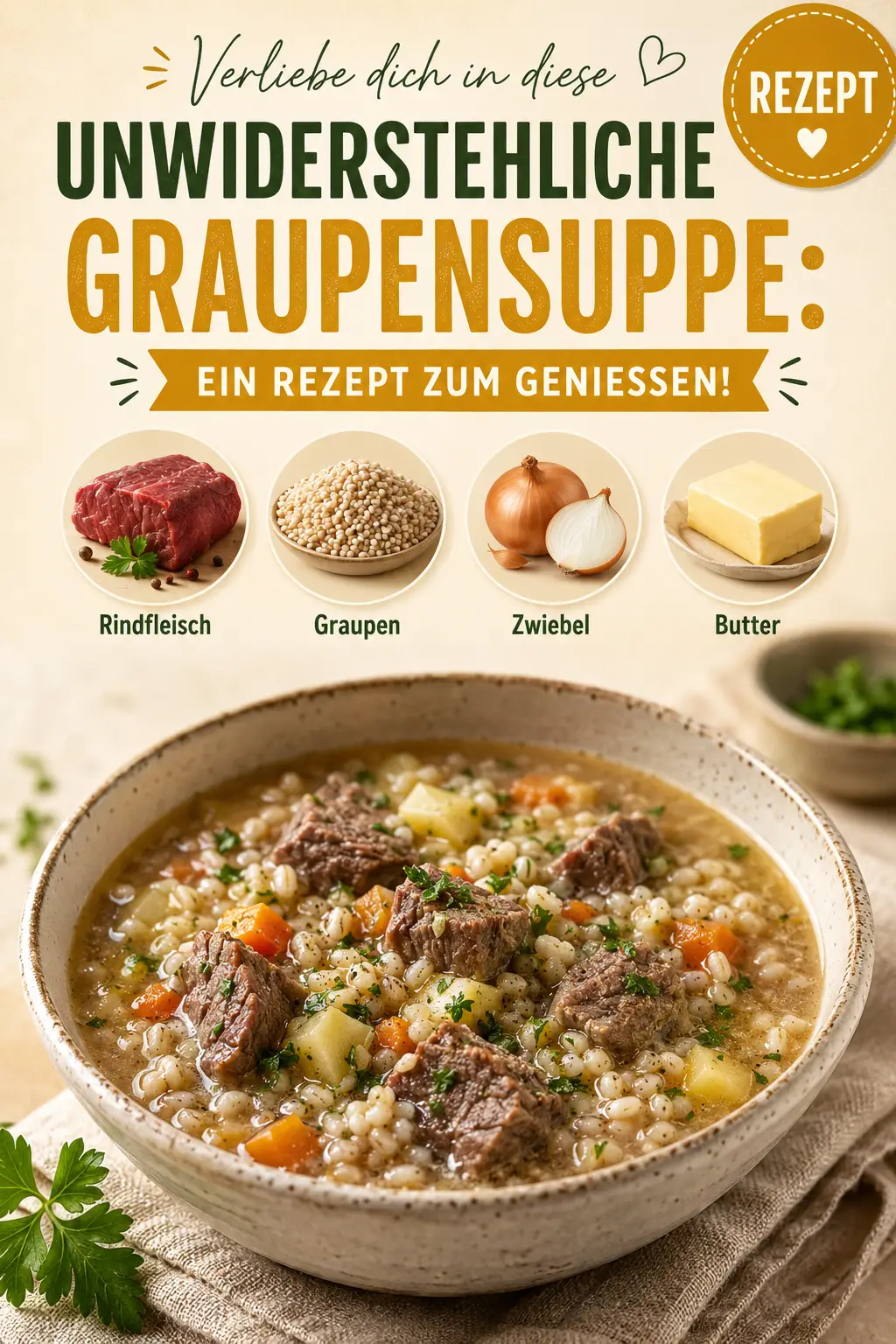 Verliebe dich in diese unwiderstehliche Graupensuppe: Ein Rezept zum Genießen!