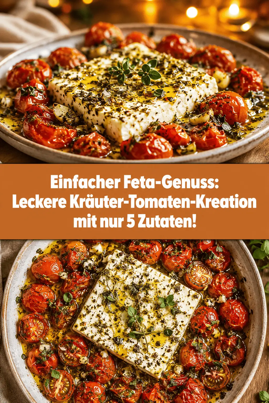 Einfacher Feta-Genuss: Leckere Kräuter-Tomaten-Kreation mit nur 5 Zutaten!