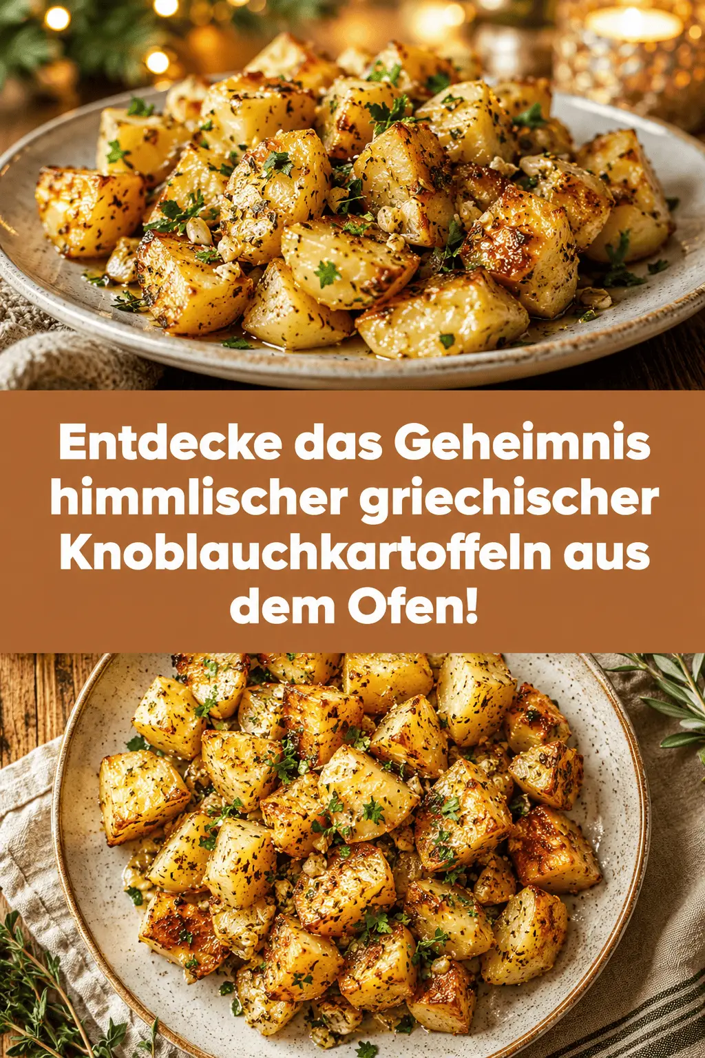 Entdecke das Geheimnis himmlischer griechischer Knoblauchkartoffeln aus dem Ofen!