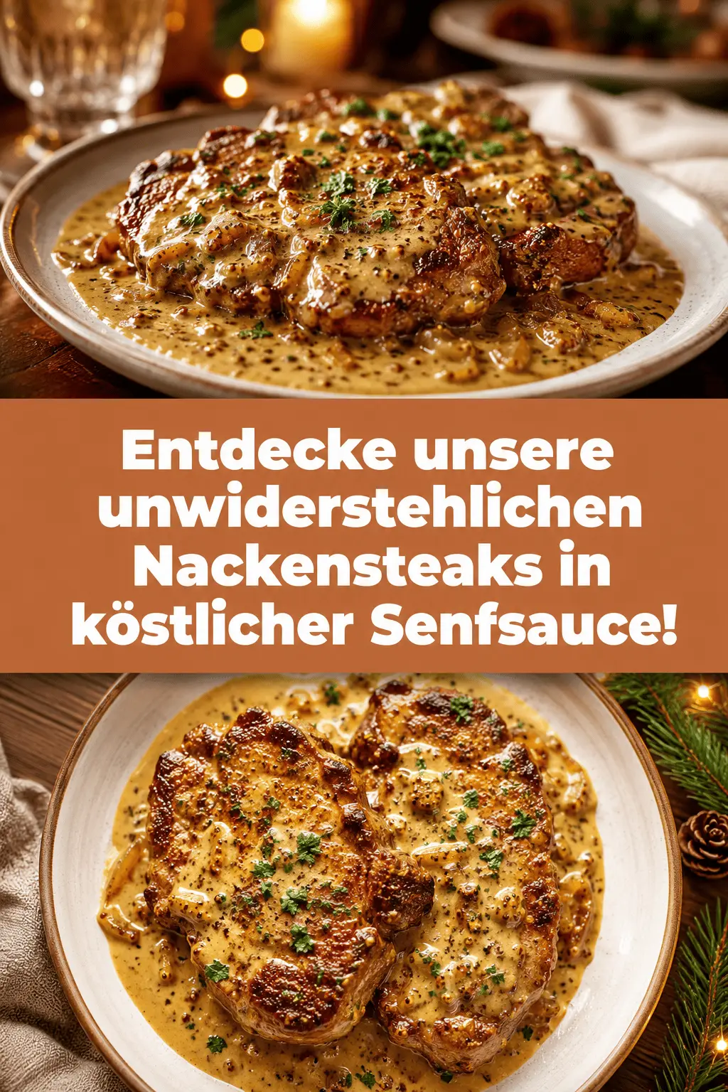 Entdecke unsere unwiderstehlichen Nackensteaks in köstlicher Senfsauce!