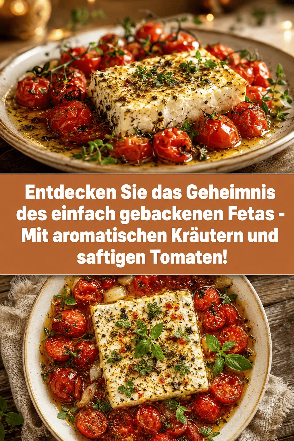 Entdecken Sie das Geheimnis des einfach gebackenen Fetas - Mit aromatischen Kräutern und saftigen Tomaten!